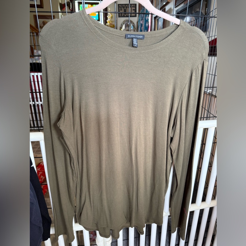 Eileen Fisher Olive Green Top